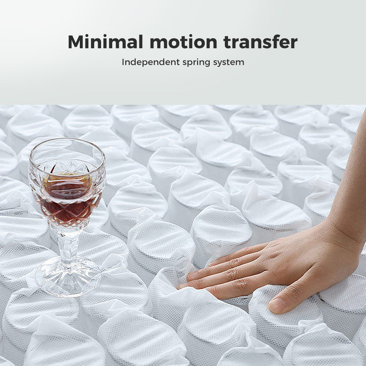 King Single Cooling Mattress Pocket Spring Euro Top Bed Foam 5 Zone 25cm.