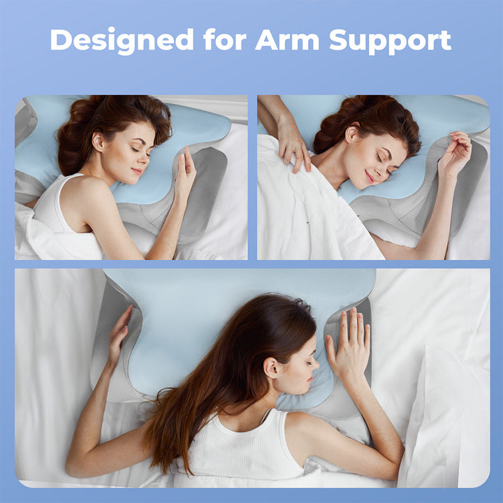 Contour Memory Foam Pillow Cervical Neck Shoulder Pain Relief Blue.