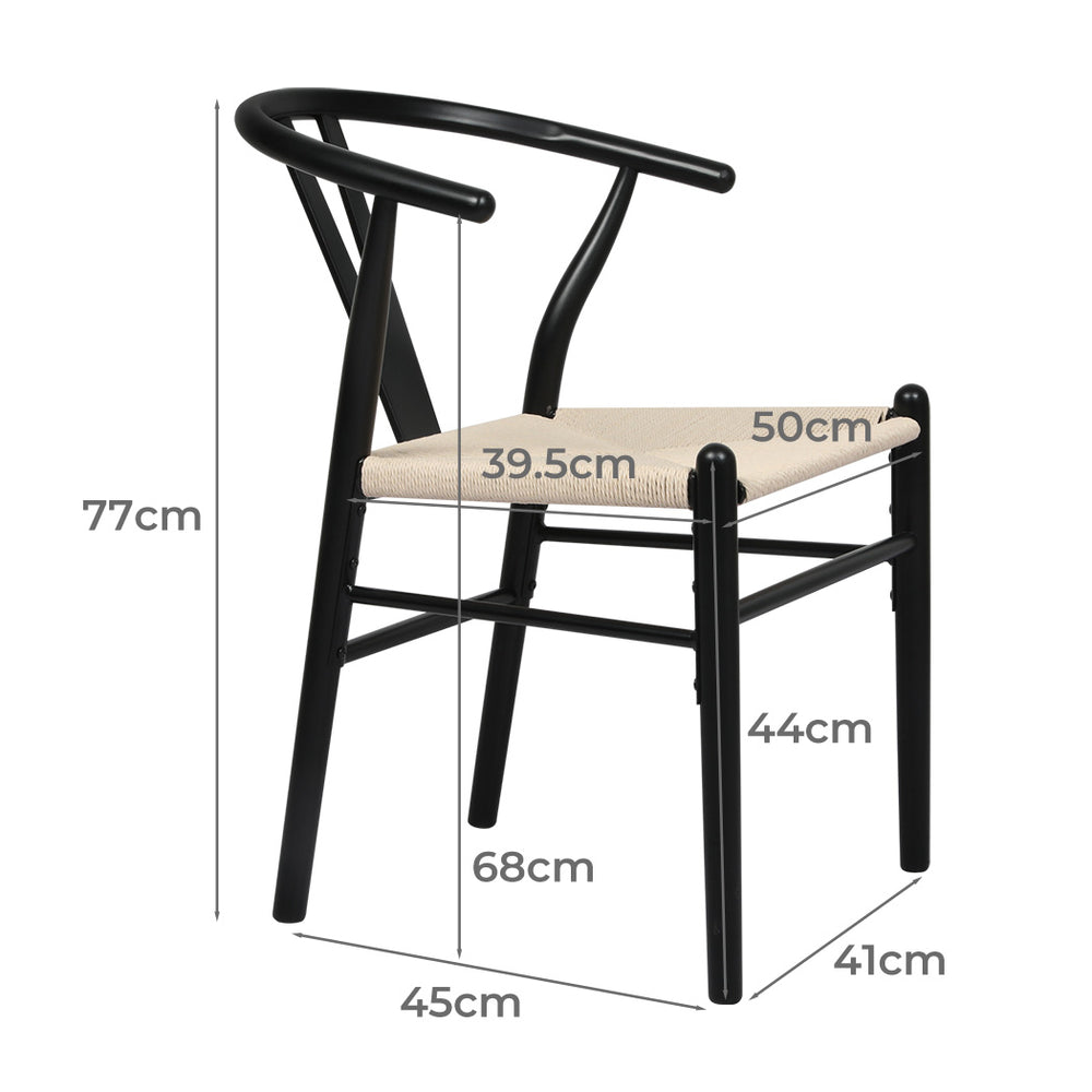 Wishbone Black Dining Chair x 2.