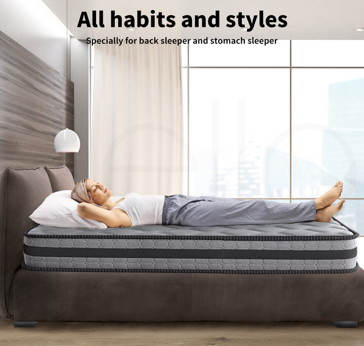 Spring Mattress Bed Pocket Egg Crate Foam Medium Firm King Single 22CM.