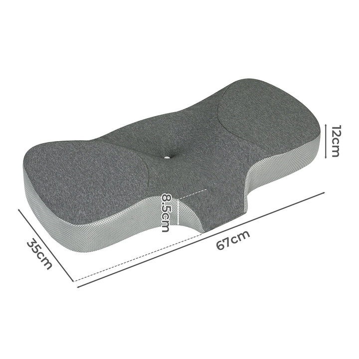Memory Foam Pillow Pillowcase Neck Shoulder Support Pain Cervical Grey.