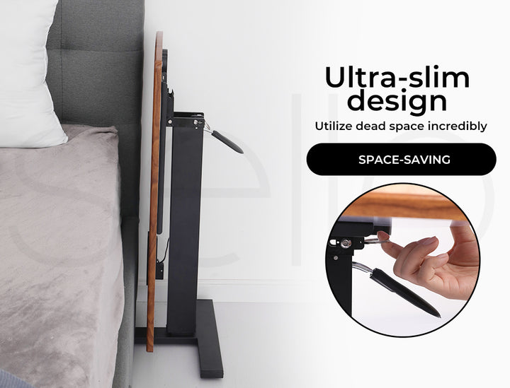 Mobile Standing Desk Foldable Brown Fold.