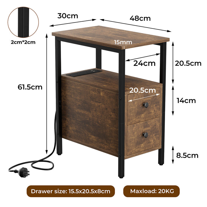 Side Table Narrow Coffee End Table Bedside Table.