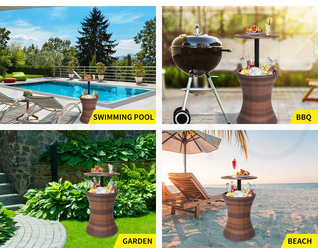 Cooler Ice Bucket Table Bar Outdoor