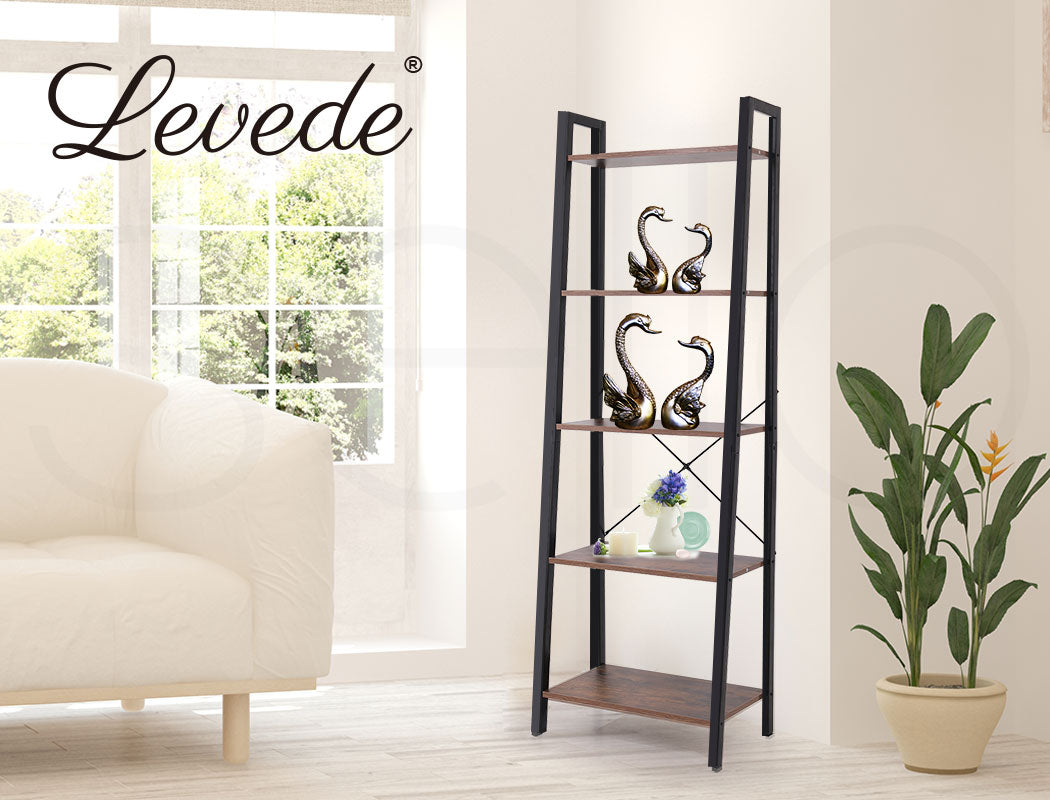 5 Tier Ladder Shelf Bookshelf.