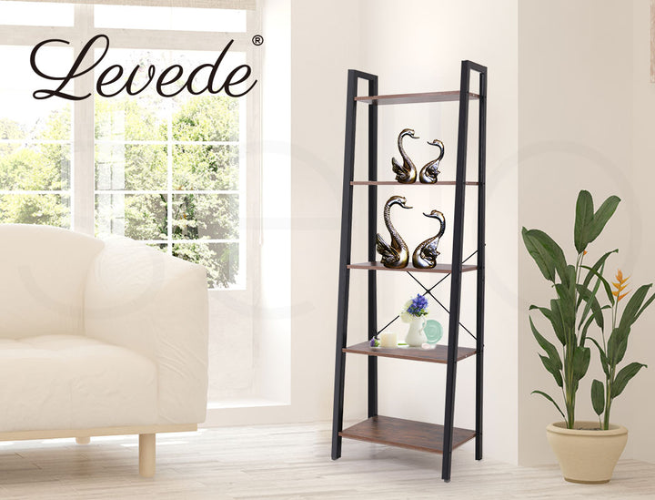 5 Tier Ladder Shelf Bookshelf.