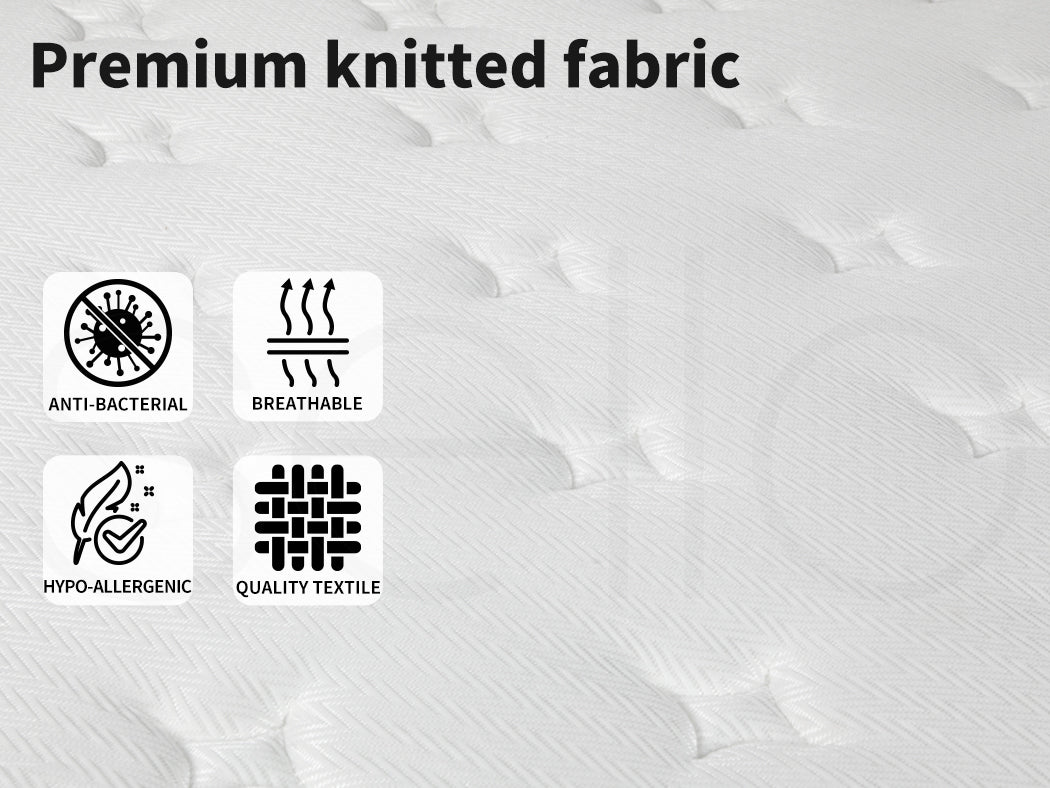 Spring Mattress Pocket Bed Coil Sleep Foam Extra Firm King Single 23CM.