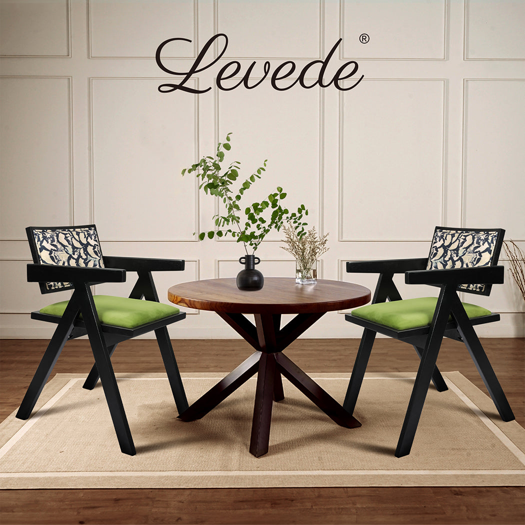 Dining Chair Solid Wood Armchair Accent Chair Retro Backrest Chair - Black.