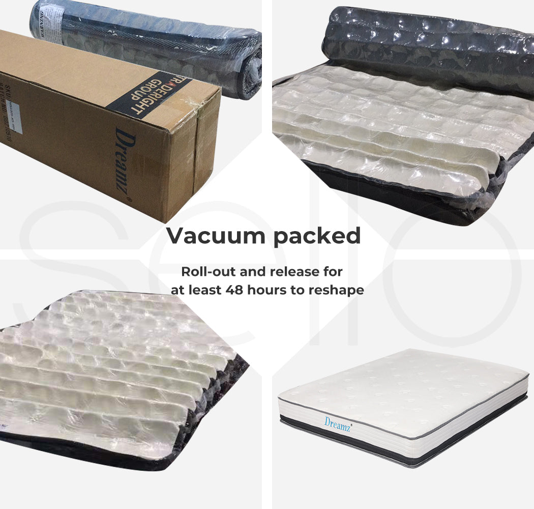 Pocket Spring Mattress HD Foam Medium Firm Bedding Bed Top Double 21CM.