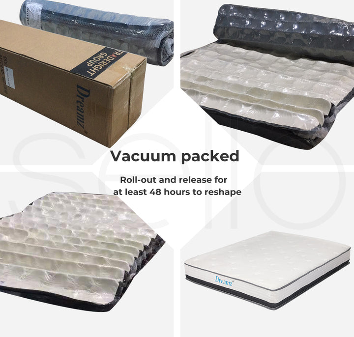Pocket Spring Mattress HD Foam Medium Firm Bedding Bed Top Double 21CM.