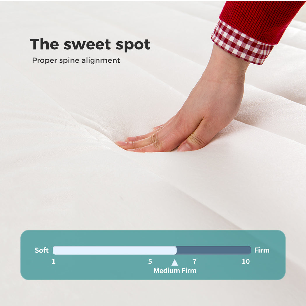 King Single Cooling Mattress Pocket Spring Euro Top Bed Foam 5 Zone 25cm.