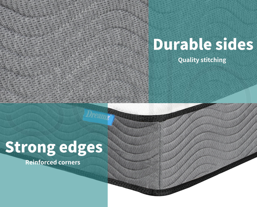 Spring Mattress Pocket Bed Top Coil Sleep Foam Extra Firm 23CM.