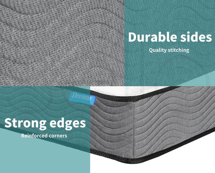 Spring Mattress Pocket Bed Top Coil Sleep Foam Extra Firm 23CM.