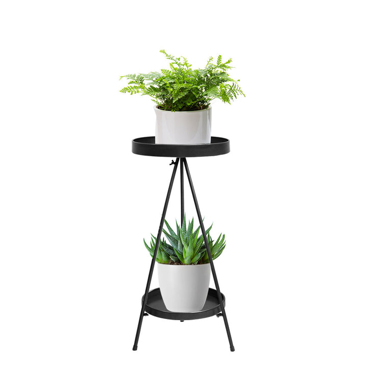 Levede Plant Stand 2 Tiers Outdoor Indoor Black Medium.