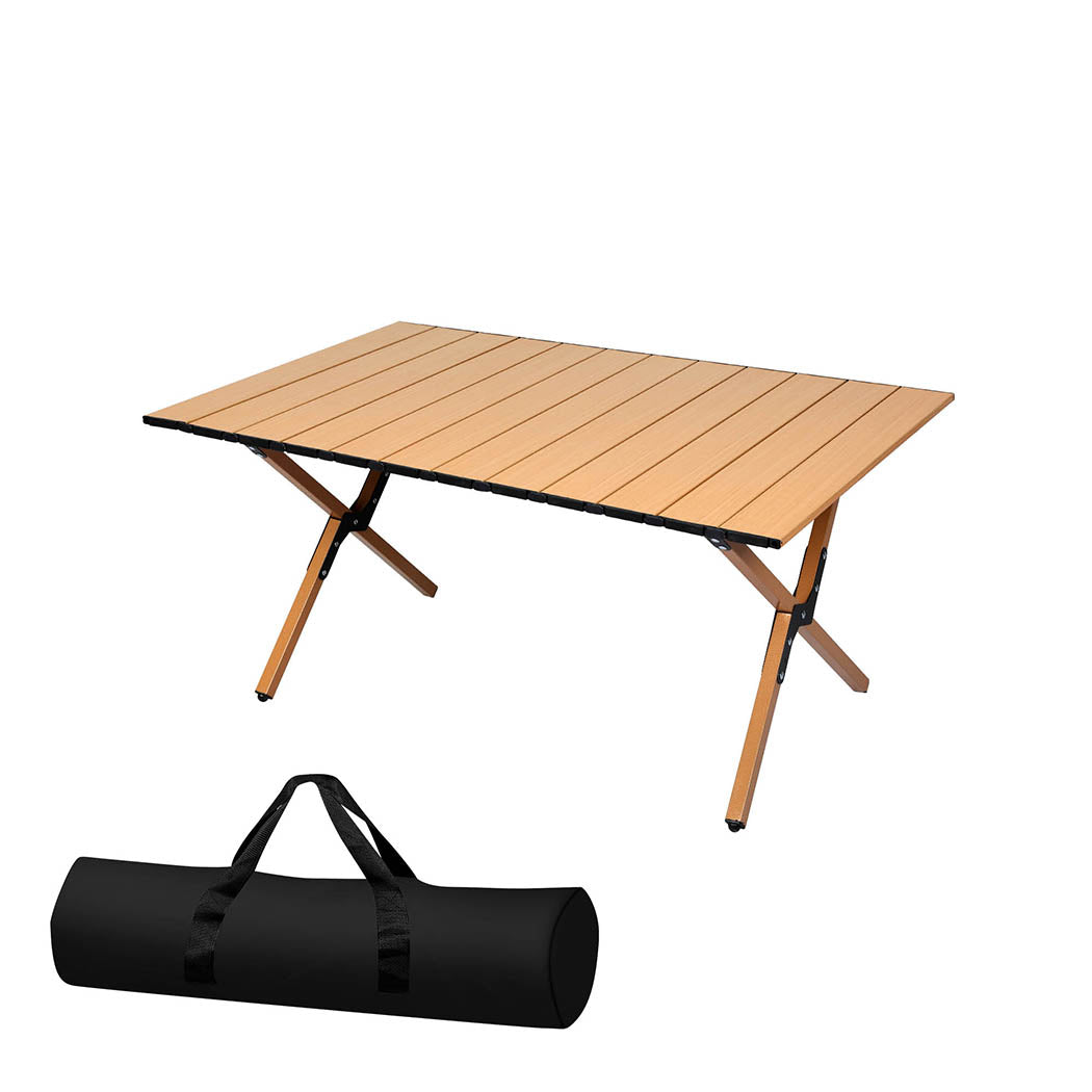 Folding Camping Table Portable Oak.