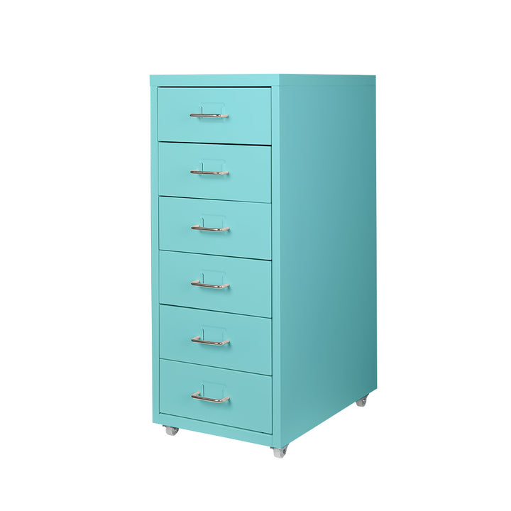Levede 6 Drawer Office Cabinet Drawers Turquoise.