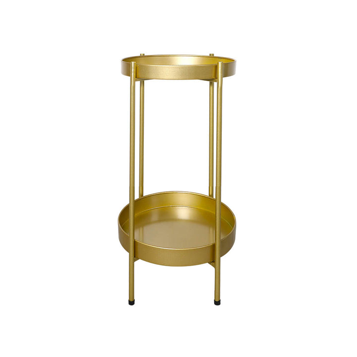 Levede 2 Tier Plant Stand Metal Flower Gold Medium.