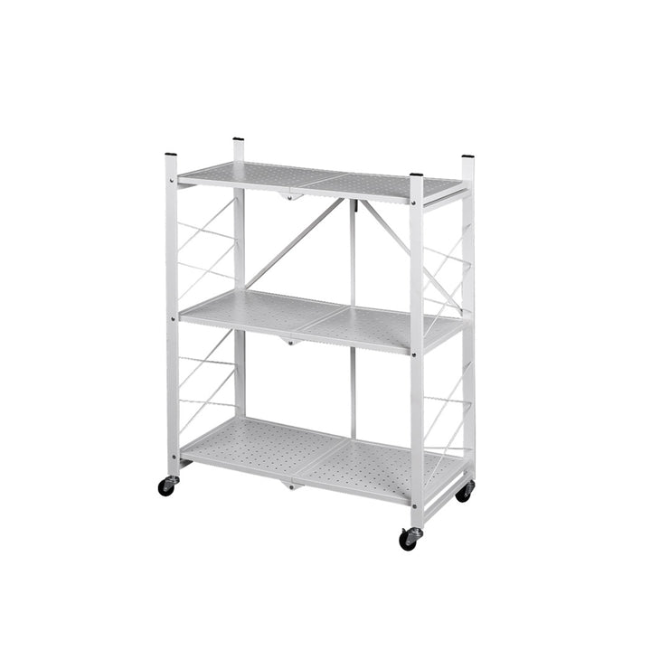 Levede Foldable Storage Shelf Display White 3 Tiers.