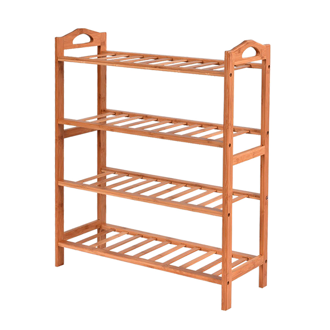 Levede 2x 4 Tier Bamboo Shoe Rack Shoes.