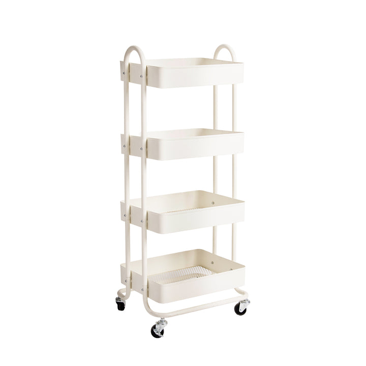 Levede 4 Tiers Kitchen Trolley Cart White.