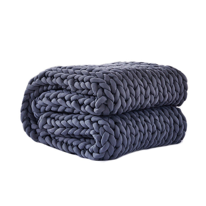 Dreamz Knitted Weighted Blanket Chunky Dark Grey Double 7KG.