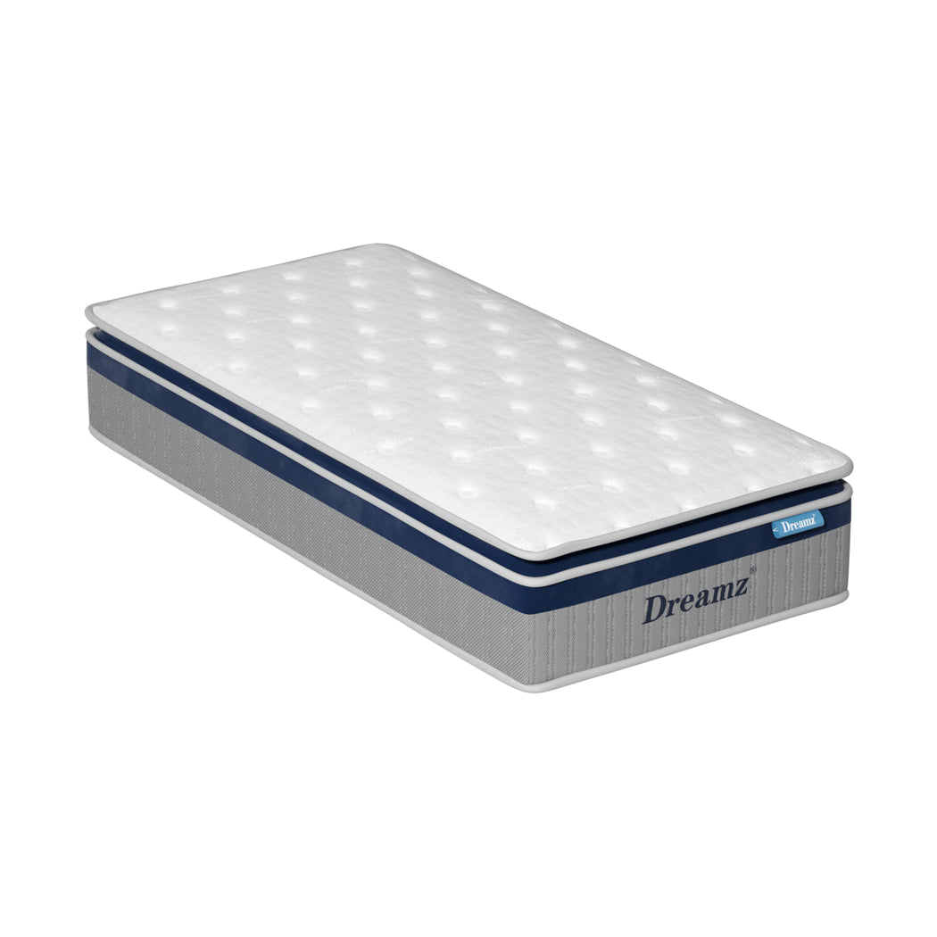 Spring Mattress Pillow Top 7 Zone Pocket Spring Memory Foam 32CM Single.