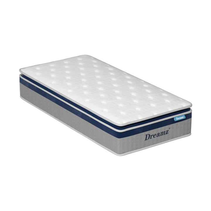 Spring Mattress Pillow Top 7 Zone Pocket Spring Memory Foam 32CM Single.