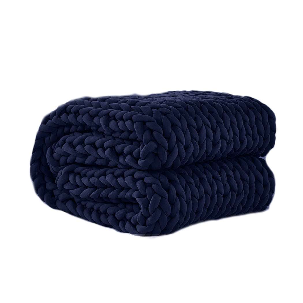 Dreamz Knitted Weighted Blanket Chunky Navy Kids.