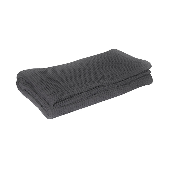 DreamZ Throw Blanket Cotton Waffle Blankets Grey Double.