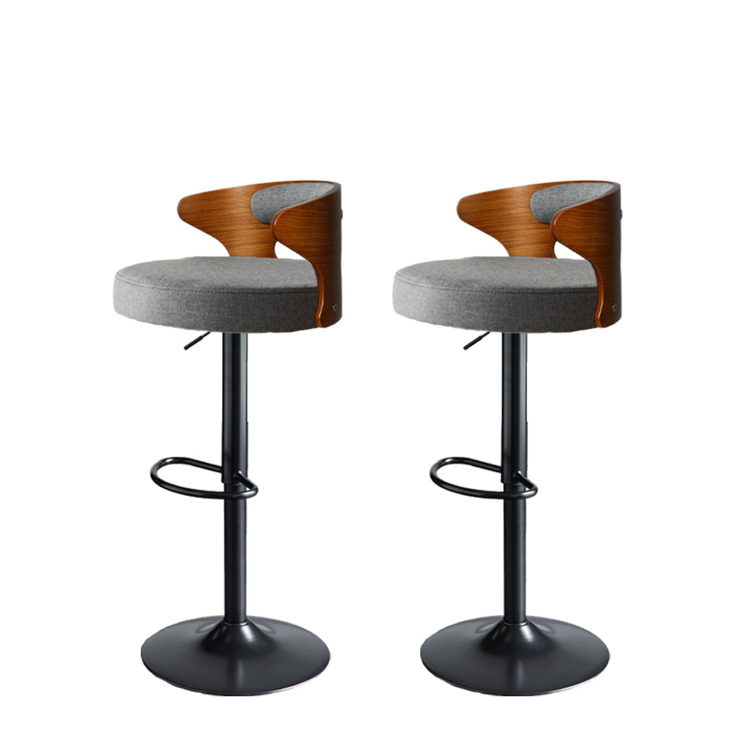 Levede 1x Kitchen Bar Stools Gas Lift Grey.