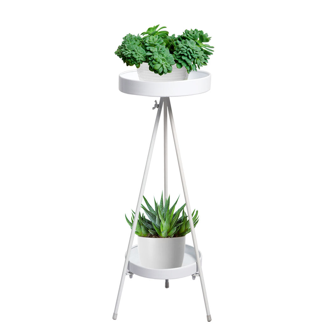 Levede Plant Stand 2 Tiers Outdoor Indoor White Large.