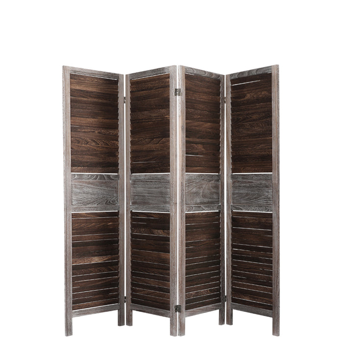 Levede 4 Panel Partition Room Divider Brown.