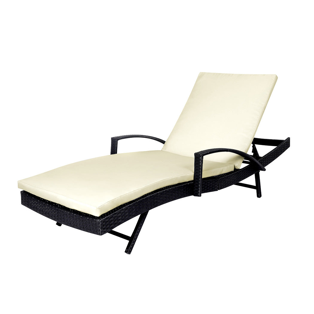 Levede Outdoor Sun Lounger Furniture Beige.