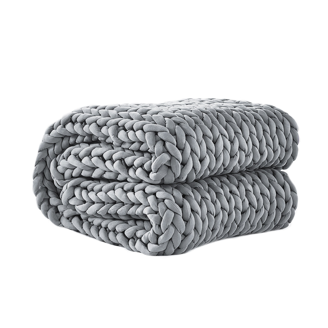 Dreamz Knitted Weighted Blanket Chunky Grey Kids.