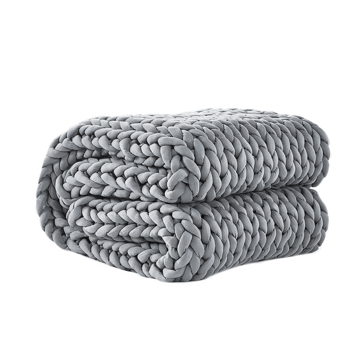 Dreamz Knitted Weighted Blanket Chunky Grey Kids.