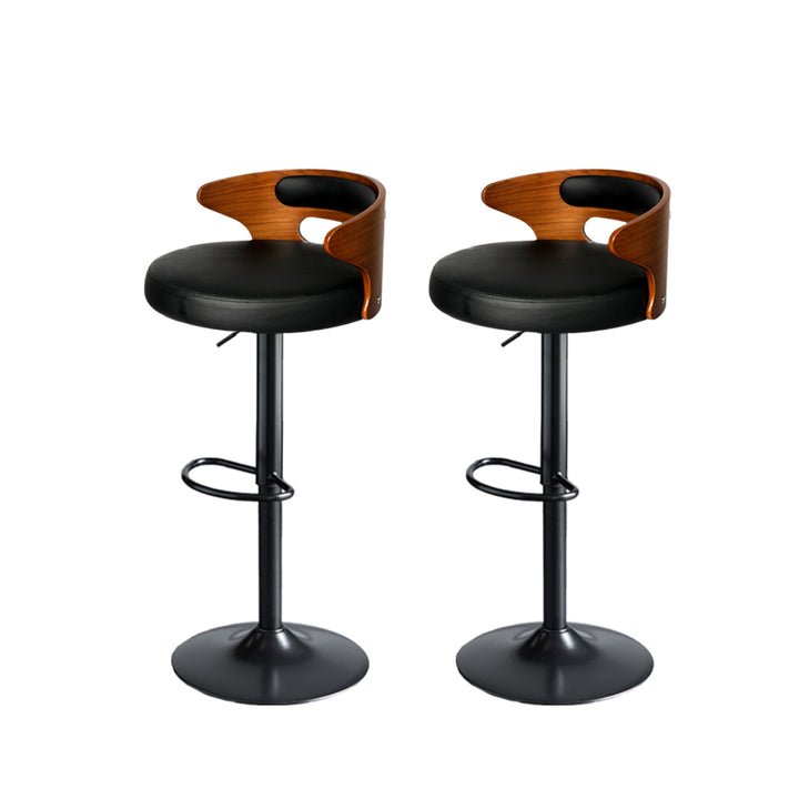 Levede 1x Kitchen Bar Stools Gas Lift Black.
