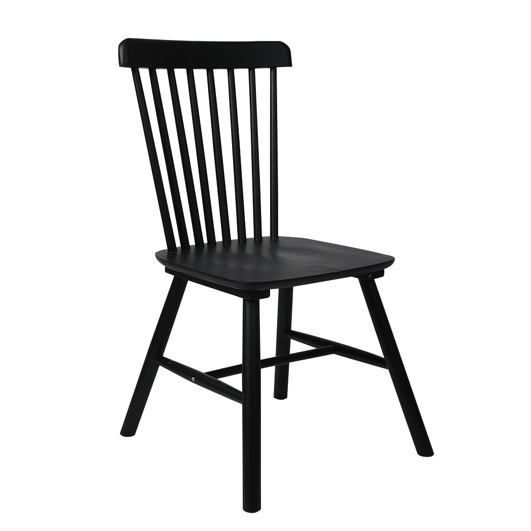 2x Dining Chairs Kitchen Winsor Black.