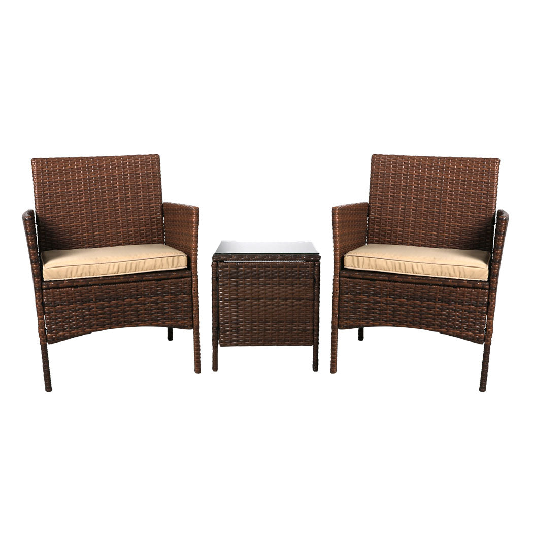 Levede Outdoor Furniture Setting Patio Brown.