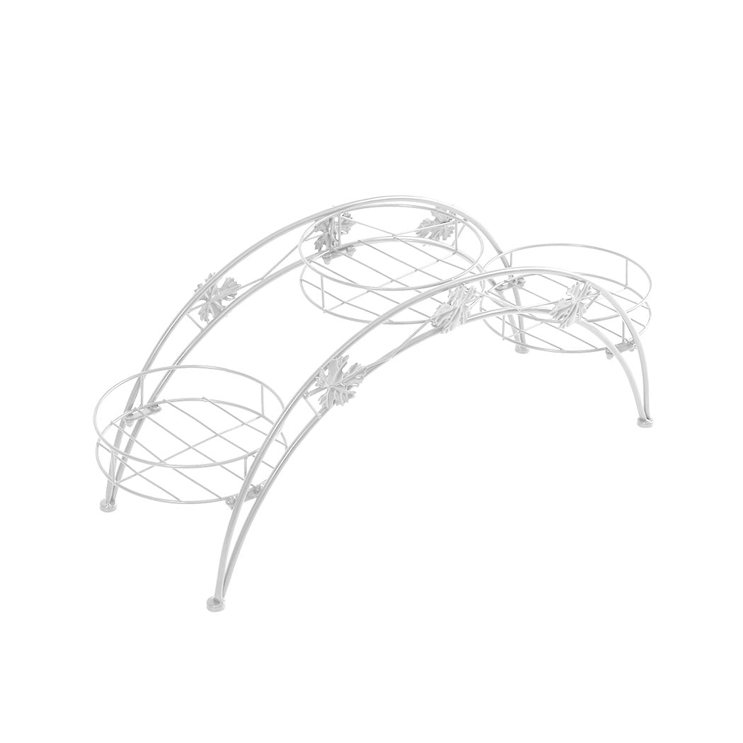 Levede Plant Stand Outdoor Indoor Metal White.