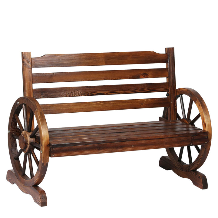 Garden Bench Wooden Wagon Seat Oak.