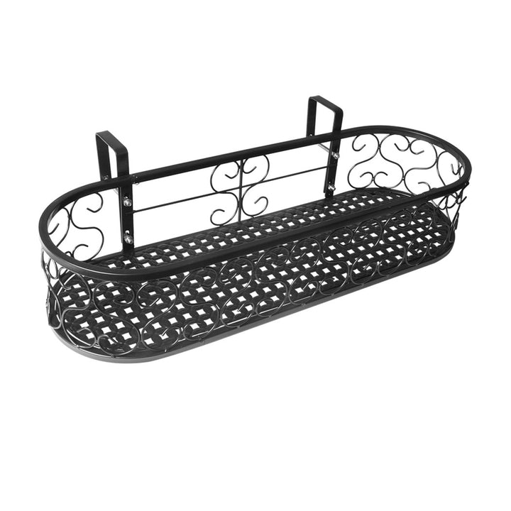 Levede Plant Stand Outdoor Indoor Home Black Oval.