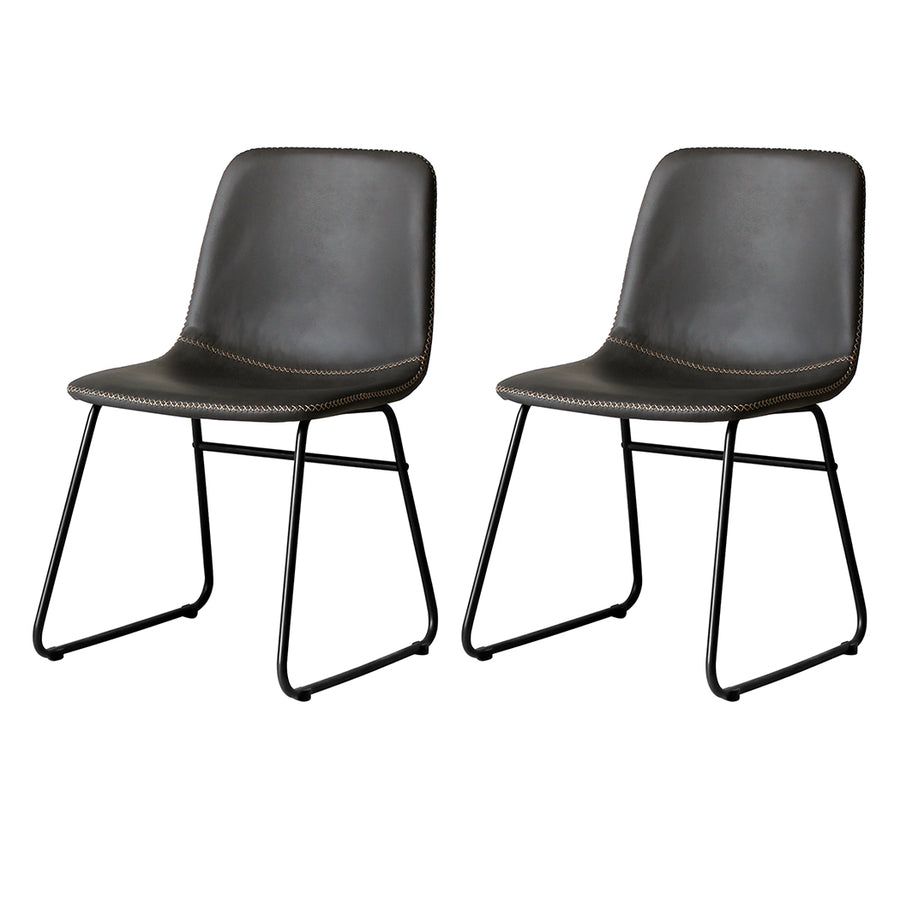 2x Dining Chairs Kitchen Table Black.