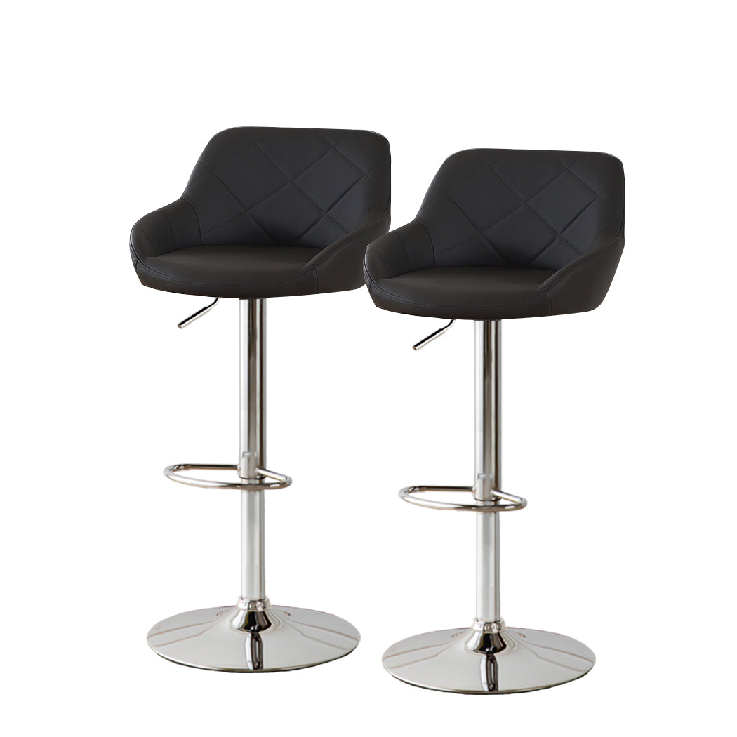 Levede 2x Bar Stools Kitchen Barstools Black.