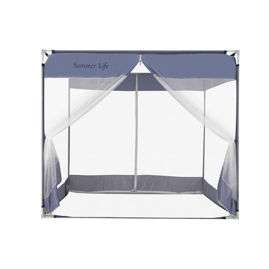 Dreamz Mosquito Bed Nets Foldable Canopy Square Blue.
