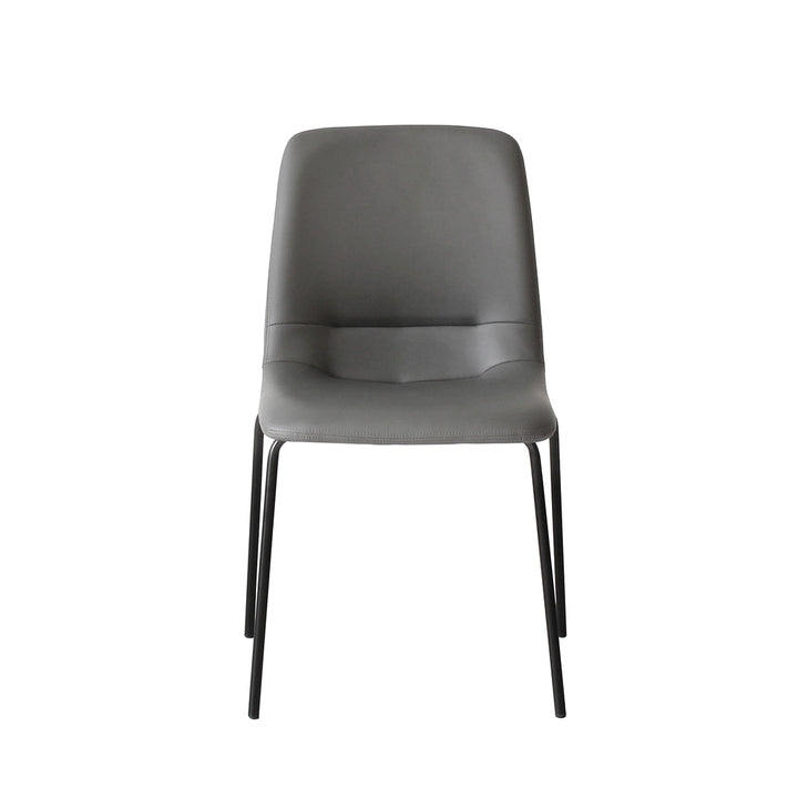4X Stackable  PU Leather Dining Chairs Grey.