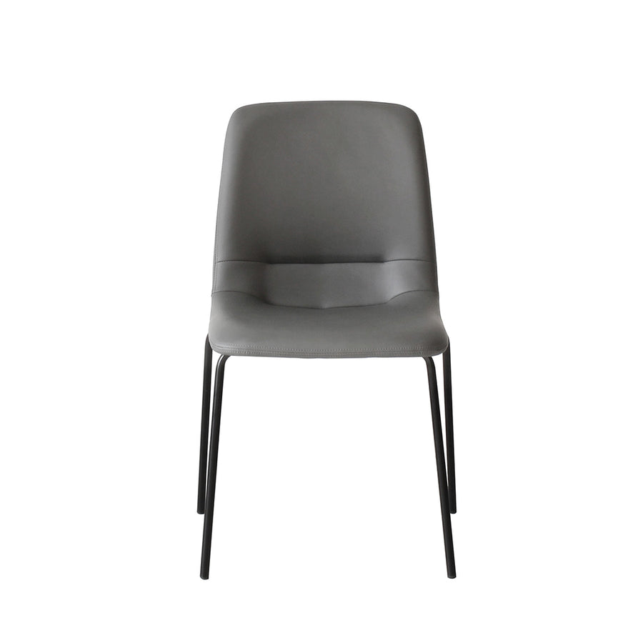 4X Stackable  PU Leather Dining Chairs Grey.