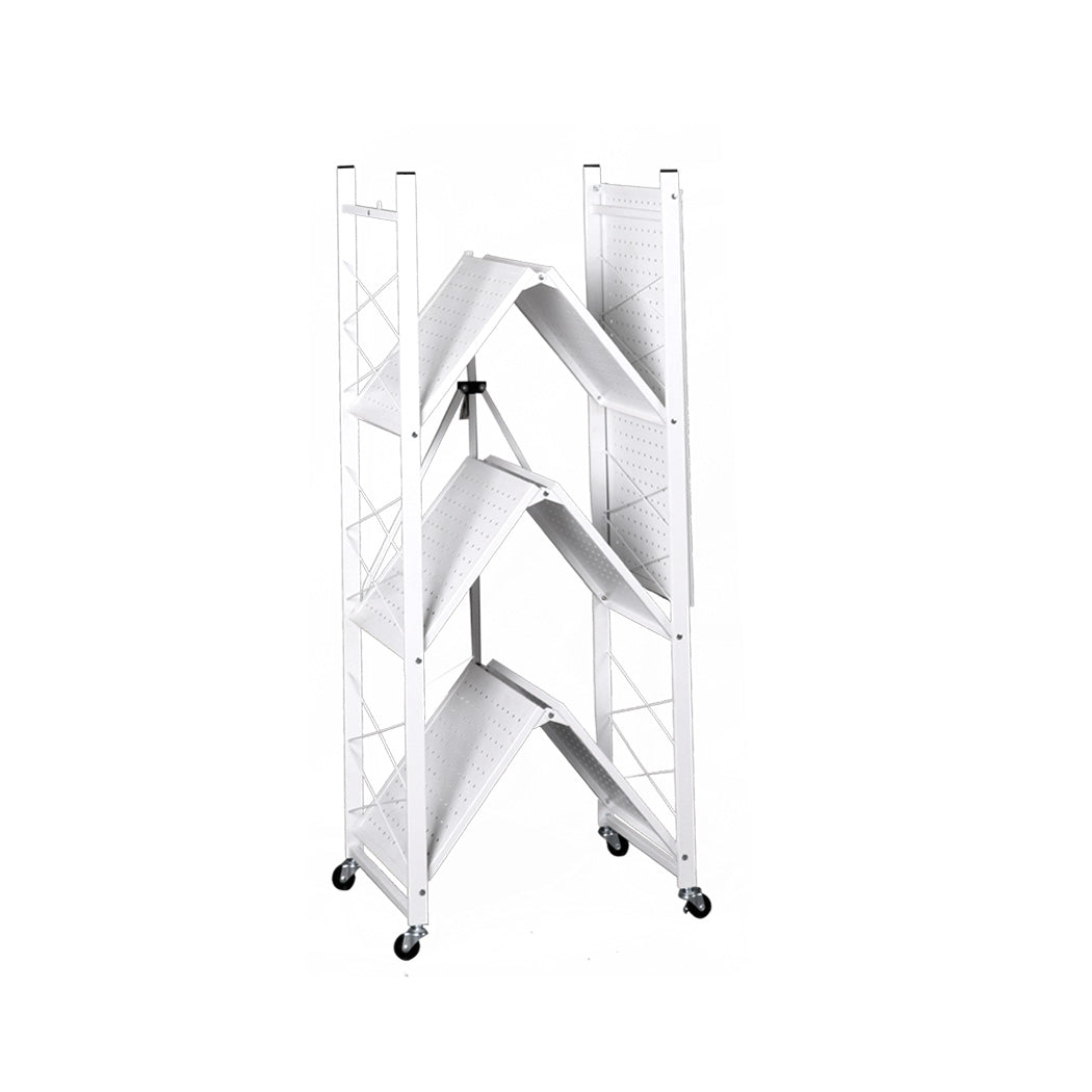 Levede Foldable Storage Shelf Display White 4 Tiers.
