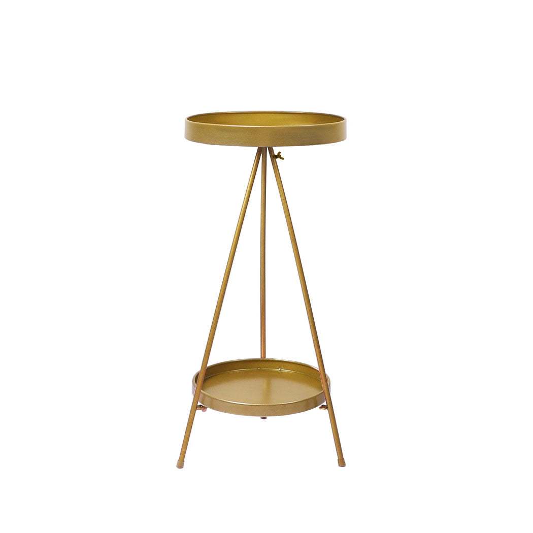 Levede Plant Stand 2 Tiers Outdoor Indoor Gold Medium.