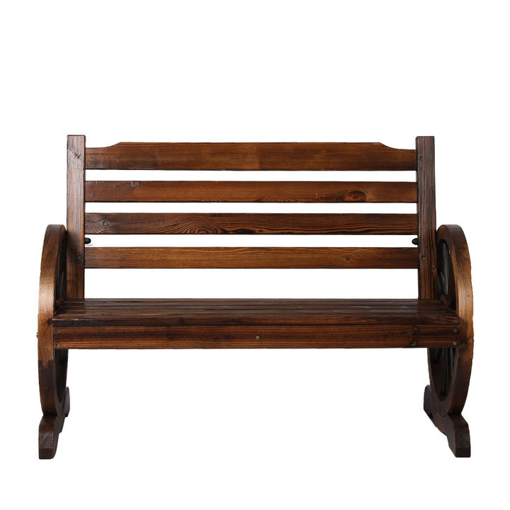 Garden Bench Wooden Wagon Seat Oak.