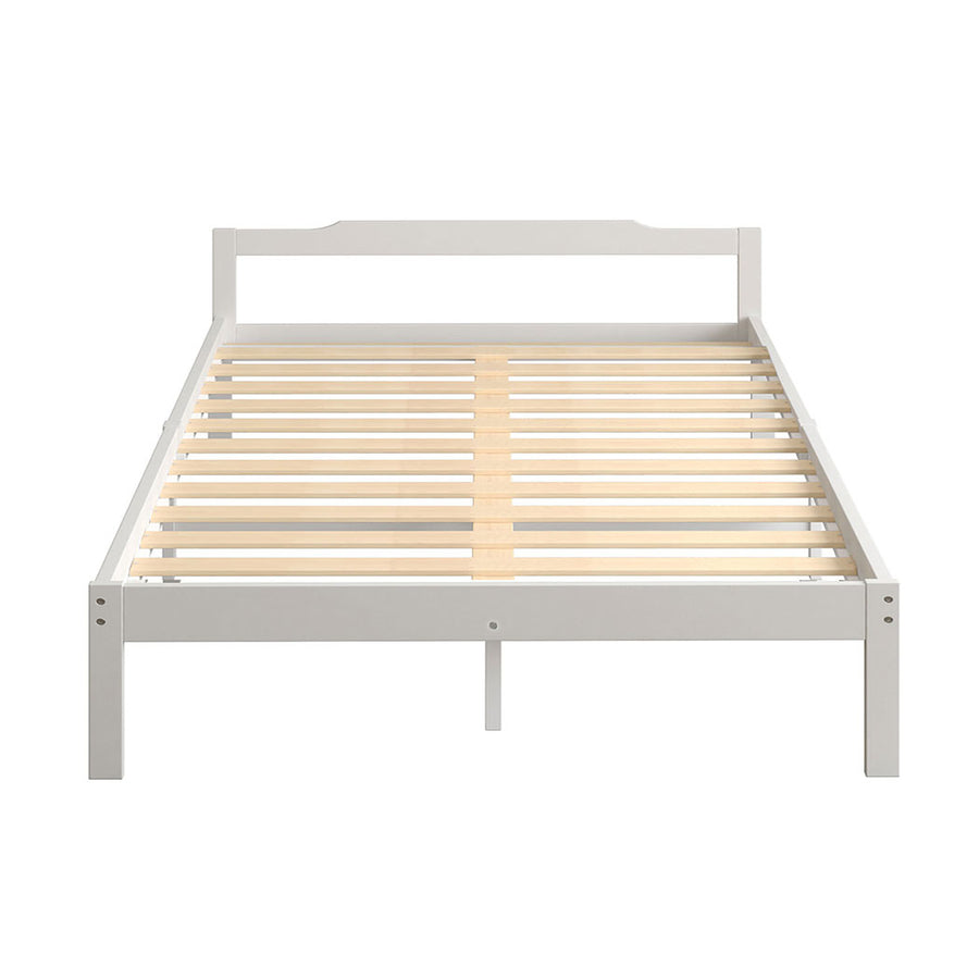 Levede Wooden Bed Frame Double Size White.